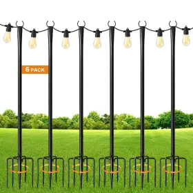 Ugl24081403 Mulivid Lpa03 6 Pack String Light Poles For Outdoor Metal Hanging Pole Outside With F