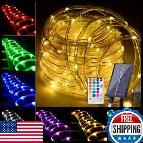 B0cwphkjlj Nazuwke 49ft Solar Rope Lights Outdoor Waterproof 18 Colors Changing 150 Leds F