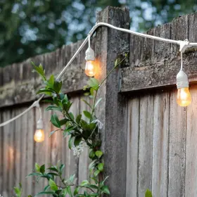 Newhouse Lighting 726843015444 Outdoor Plug-in Led Edison String Light Dimmable White Cord