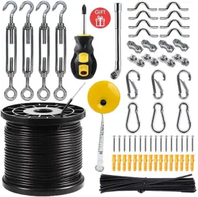 Newleray 313105885848 String Light Hanging Kit Guide Wire For Outdoor Lights Shade Sail Hardwa