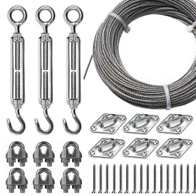 Pd-15508 Newpow String Light Hanging Kit Guide Wire For Outdoor Lights Well-made 304