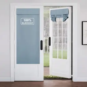 B0dk6bxnr9 Nicetown French Door Blackout Curtain Panel - 26 Inch X64 Greyish Blue Room Darkenin