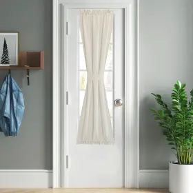B0g1s6cmww Nicetown Linen Door Curtain 64 Inch L X 26 W Farmhouse Tie-up Light Filtering Pane