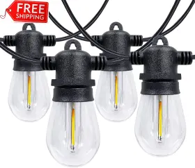 E12-1 Niconik Patio Lights S14 Led Outdoor String 39ft 12 Shatterproof Bu