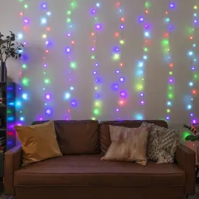 No 194383027997 Count Multicolor Cascading Curtain String Lights Usb-powered