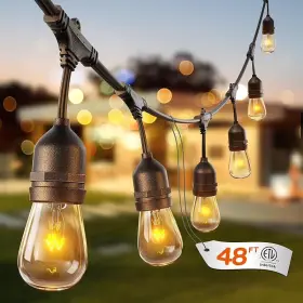 Nobrand 313023971913 96ft 48ft 2 Outdoor String Lights White Commercial Grade Weatherproof Strand 3