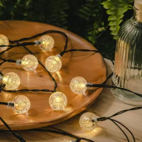 4005802 Nobrand 30ct Solar Garden Decorative Globe Bubble Warm White String Lights