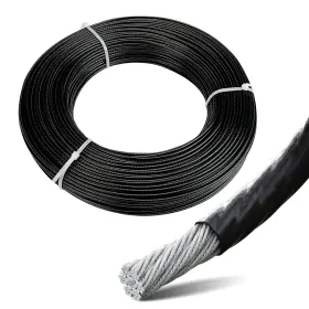Wr11 Nobrand 150ft Black Vinyl Coated 3/32 Inch Steel Cable For Clothesline Lights Hanging Diy