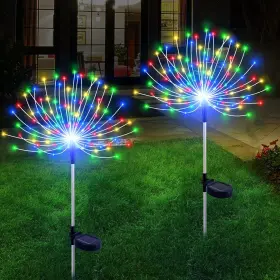 Yf0005 Nobrand 120 Led Solar Garden Lights Outdoor Waterproof 2 Pack Multicolor