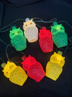 Noma 028208212247 Vintage 7 String Blow Mold Owl Indoor/outdoor Party Lights Decor/camping
