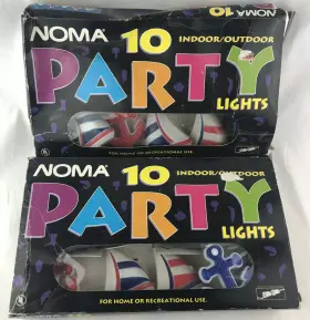 Noma 028208212476 String Lights Sailboat Anchor 2 Sets Nautical Red Blue Camper R Vintage