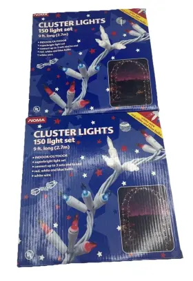 Noma 028208877002 4th Of July Lights 2 Boxes Sting Christmas Style Light Set Independence Day