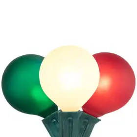 Northlight 313094867863 10-count Frosted Red White And Green G50 Globe Patio Lights 9ft Wire