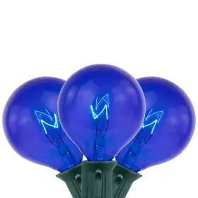 35167283 Northlight 10-count Blue G50 Globe Christmas Patio Lights- 9ft Green Wire