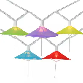 Northlight 445005932995 Set Of 10 Clear Incandescent Light Colorful Sun Umbrella Patio And Garden Christ