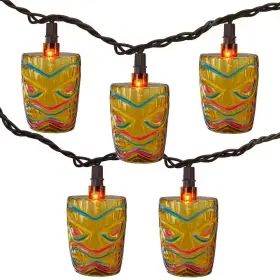 Northlight 445023365379 Set Of 10 Clear Incandescent Light Tropical Paradise Brown Tiki Garden Patio Lig