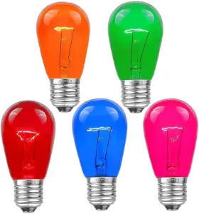 11-s14-tr-asst Novelty Lights 25 Pack S14 Outdoor Patio Edison Replacement Bulbs E27 Medium