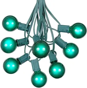 Novelty Lights 313036843832 25 Foot G40 Outdoor Patio String With Green Globe Bulbs Indoor Outdo