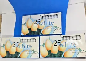 Novelty Lights Inc. 741895792464 25 White C9 24 Ceramic Light Set Of 3 Indoor/outdoor End To New