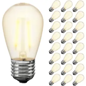 S14-e26-1f-120v Novelty Lights Outdoor String Light Dual-filament Replacement Bulbs 25 Pack