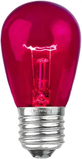 11-s14-tr-pu Noveltylights.com 25 Pack S14 Outdoor Patio Edison Replacement Bulbs E27 Medium Base Purple 11