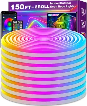 Nuerpo 150ft Neon Rope Lights Flexible Led Control With App/remote Multiple