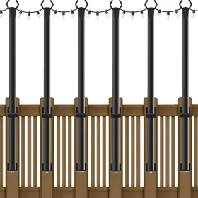 Nuerpo 799787161096 6 Pack String Light Poles 5ft Metal For Outdoor Lights L