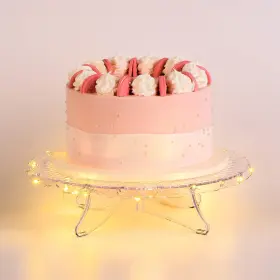 B08rsbj4xl Nwk 12 Inch Lighted Clear Cake Stand String Lights Fits 6 -12 Cakes