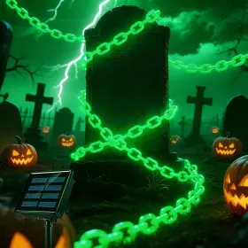 B0fp2bhx2t Ohwewant Halloween Solar Green Chain String Lights Outdoor 10ft 8 Modes
