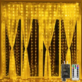B0d171zcnt Ollny 300 Led Curtain String Lights 9.8ft X Connectable Outdoor Indoor