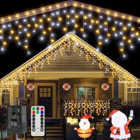 B0f5qf26vp Ollny 504led 41ft Icicle Christmas Lights Outdoor Waterproof Remote 8 Modes
