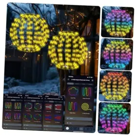 3dq02 Omeuty 2 Pack Christmas Balls Lights Outdoor 12 Inch App Control Smart Hanging Sphere