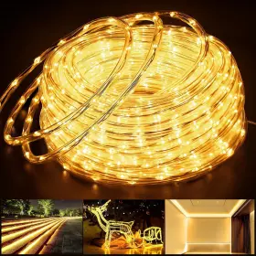 Dy-oa08-12 Omika Connectable Outdoor Rope Lights 50ft 600 600led Plug In Warm White