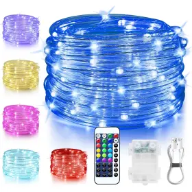 Mkr-bo-02 Omika Rope Lights 33ft 100 Leds Battery And Usb Powered 16 Color Changing Mkr-bo-02 Omika Rope Lights 33ft 100 Leds Battery And Usb Powered 16 Color Changing