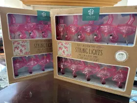 554103 Order 2- Garden Party Christmas Flamingo Light Set 10 Led Battery Operated New 554103 Order 2- Garden Party Christmas Flamingo Light Set 10 Led Battery Operated New