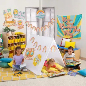 Oriental Trading 197640343885 Fun Express Groovy Reading Corner Tent Kit - 12 Pc