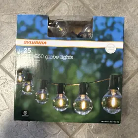 Osram Sylvania Inc. Hl9206919 25 Led G50 Globe String Lights Warm White Black Cord 25ft Connectable