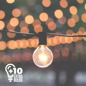 Cominhkg101551 Outdoor Lighting Store Lights String Waterproof Connectable 50ft Black 60 G40 Globe Bulbs 10 Extra