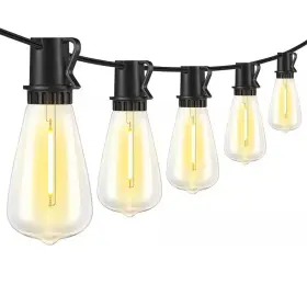 St38 Oyezvary 313044351329 25 Ft. Black Outdoor String Lights Dimmable Waterproof Shatterproof Retro E