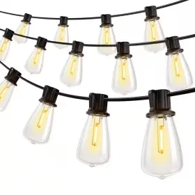 Oyezvary 313108231291 150 Ft. Outdoor String Lights Waterproof Patio Lighting With 48 Shatterproof Dimma