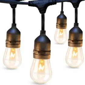 Oyezvary 445013499466 48 Ft. Outdoor String Lights Weatherproof Strand 18 Vintage Edison Bulbs 15 Hang