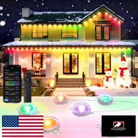 B0db8bd9hn Pak Permanent Outdoor Lights 50ft Smart Rgb Ic Led For House - Ip67 Wate