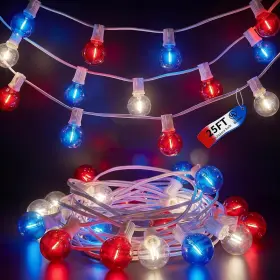 Pallerina Dongguan Lianrun Lighting Co Ltd 313027335339 4th Of July String Lights 25ft Outdoor Patio With 27 Led G40 Red White B