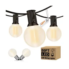 Pallerina Ulp 7 -lr 20 0.6w 50ft Led Outdoor String Lights With 52 2 Spare Frosted Patio Shatterproof B