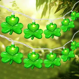B0fx993w7c Pasuto 20 Led Clear Green Shamrock String Lights 12ft St Patricks Day Outdoor Waterpro