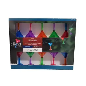 346-1132 Patriot Lighting New Multicolor Martini Glasses Set 10 Lights Indoor/outdoor