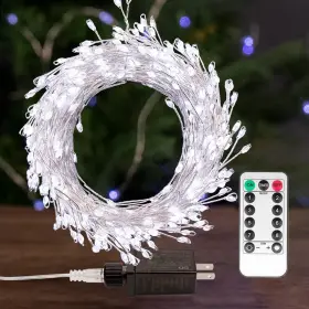 B0d7q3hhld Pcores 100ft 1000 Led Cool White Fairy Lights Plug-in Silver Wire Firecracker