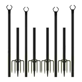 Phewnyzo 445029689691 4-pack 10 Ft. Outdoor String Light Poles With Fork Ideal For Patio Deck Garden
