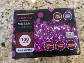 Philip 975142150170 Justpro 100 Mini Lights Indoor Outdoor Purple Brown Wire 19.6 Ft