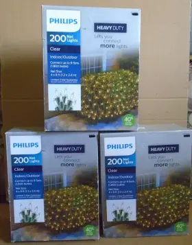 118067-101 Philips Heavy Duty Net Clear Lights Green Wire 3-boxes 200 For Box
